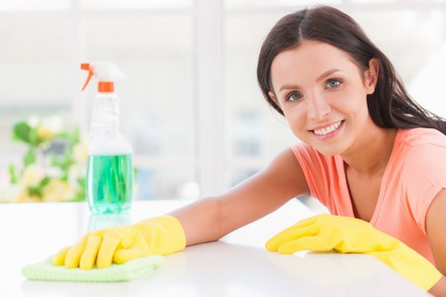 End of tenancy cleaning in a bright rental kitchen