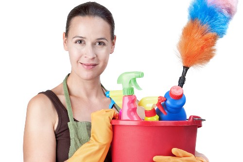 Baking soda and vinegar used for oven cleaning