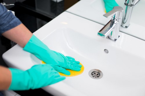 Protective surface care during regular cleaning of a property
