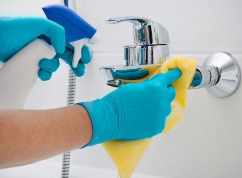 Cleaning a kitchen for a deep cleaning routine